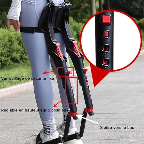 Adjustable Wearable Invisible Chair Exoskeleton Portable Camping Stool with 5 Height Settings Comfortable Chairless Design for Anywhere Use Lightweight and Convenient