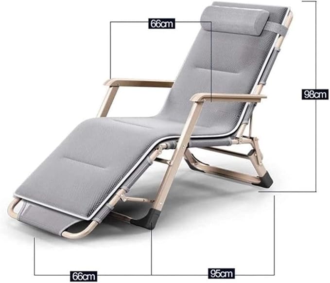 Folding Chair Sun Lounger Chair Recliner Nap Folding Beach Chair Lunch Break Nap Chair Folding Deck Chair Recliner