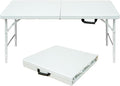 ZeHuoGe Portable Folding TableLightweight Picnic Party Dining Camp Table Folding Banquet TableMultifunctional Camping Table (White 4ft)