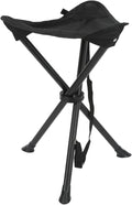 Folding Tripod Stool 200KG Load Bearing Anti Slip Good Stability Portable Foldable Chair for Outdoor Fishing Camping Picnics (Black)