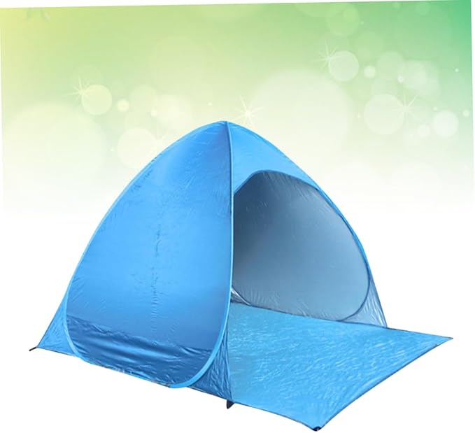 Yardwe 1Pc Automatic Pop Up Beach Tent Lightweight Sunshade for Outdoor Activities Easy Second Setup Portable Camping Tent for Beach Parties UV Protection Blue