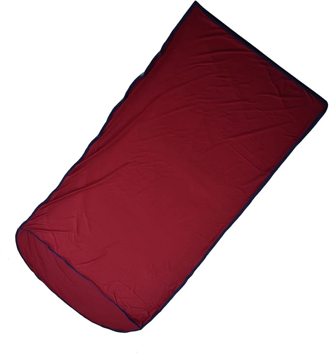 Ultralight Multifunctional Sleeping Bag Liner Elastic and Breathable for Camping Hiking Backpacking with Storage Bag Skin Friendly Polyester Fabric Unfolded Size 78.7x31.5in (Wine Red)