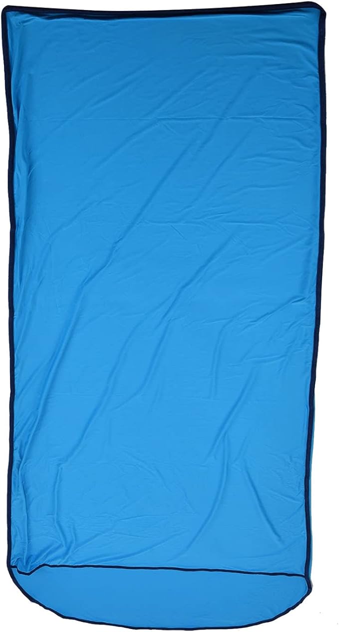 Ultralight Multifunctional Sleeping Bag Liner Elastic and Breathable for Camping Hiking Backpacking with Storage Bag Skin Friendly Polyester Fabric Unfolded Size 78.7x31.5in (Blue)