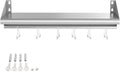 Skyflame 12 x 36 Wall Shelf with 6 Hanging Hooks for Storage Stainless Steel Commercial Shelving with Side Guards for Bar Utility Room Kitchen Garage