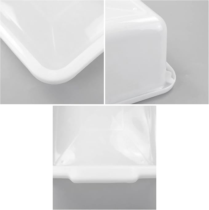 Gloreen 4-Pack Commercial Bus Tubs 8 L White Wash Basin Plastic Dish Pan