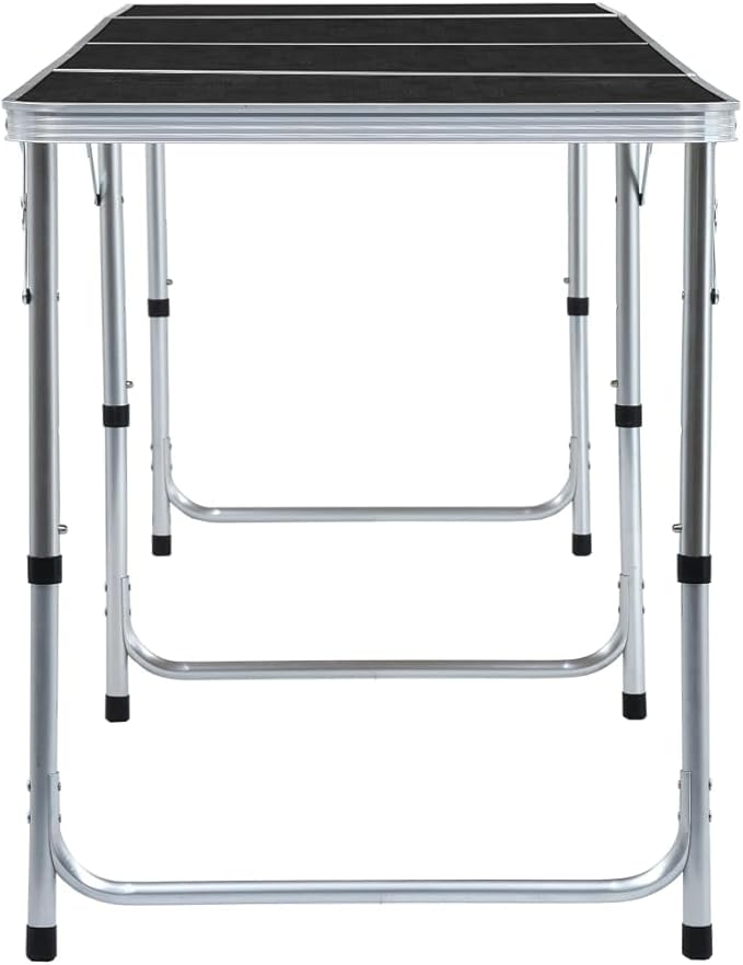 Foldable Camping Table Grey Aluminium 240x60 cm