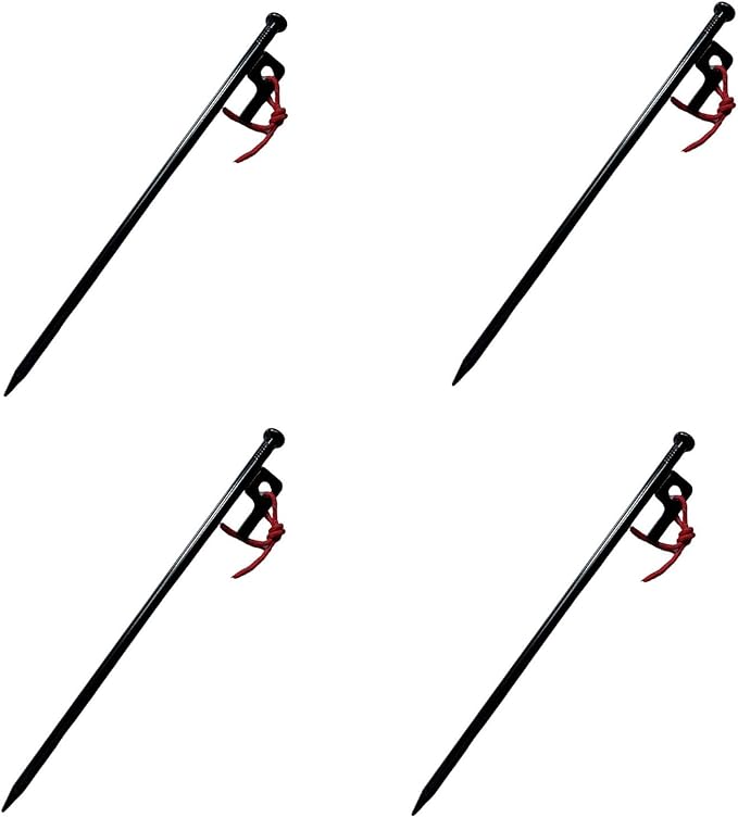 Camping Gear 4Pcs Outdoor Ground Stakes Campings Nails Peg Tent Stakes Heavy Dutys Steel Beach Tent Peg Canopies Stakes Fixations Peg