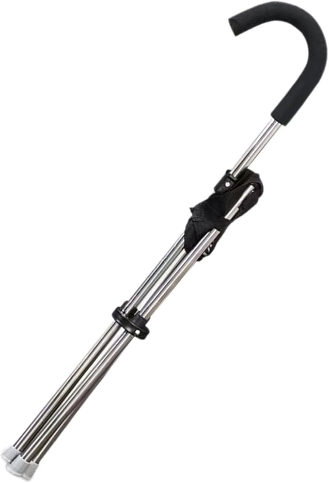 Portable Walking Stick Seat with 3-Leg Stability &amp Anti-Slip Pad for Hiking Fishing and Senior Light Weight Trekkings Rod Chair