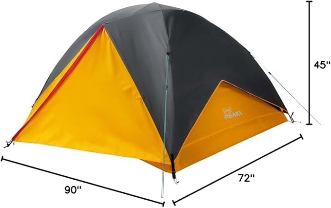 Coleman PEAK1 Premium Waterproof Backpacking Tent with Rainfly &amp Footprint Lightweight Camping Tent Withstands Winds up to 45 MPH 1/2/3/4/6 Person Sizes