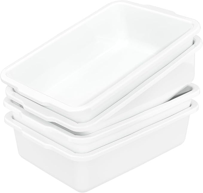 Quickquick 35 L Plastic Commercial Bus Tubs Large Restaurant Plastic Bus Tub Box 4 Packs