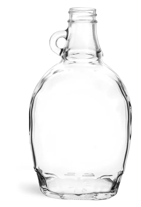 SKS Bottle &amp Packaging Glass Syrup Bottles Clear 12 Oz Bottles for Maple Syrup Dressings and Sauces Bulk Empty Glass Syrup Containers for Food Packaging - Caps Sold Separately Case of 12