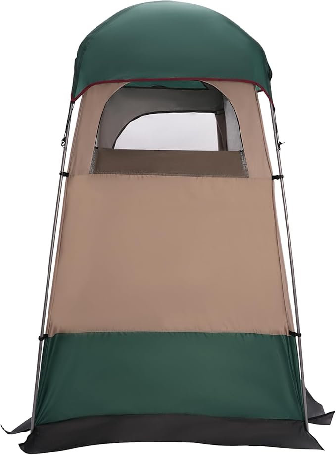 Outdoor Camping Privacy Shelter Shower Tent Portable Toilet Tent Changing Dressing Room Instant Privacy Shelters Outdoor Shower Enclosure for Hiking Beach Picnic Fishing (Dark Green)