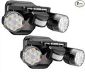 OREiN Motion Sensor Outdoor Security Lights Dual-Head Adjustable LED Flood Lights 3 Modes (Motion/Manual/Dusk to Dawn) 150W Equivalent 5000K IP65 Waterproof Hardwired Black (2 Pack)