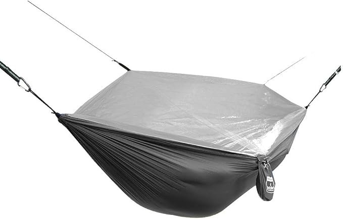 LostValley Camping Hammock Lightweight Portable Backpacking with Rain Fly Bug Net Straps Lines