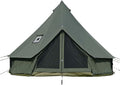 Cotton Canvas Bell Tent with Stove Jack Roomy Yurt for Family Glamping Camping 4 Season Tent with Zipped Removable Floor