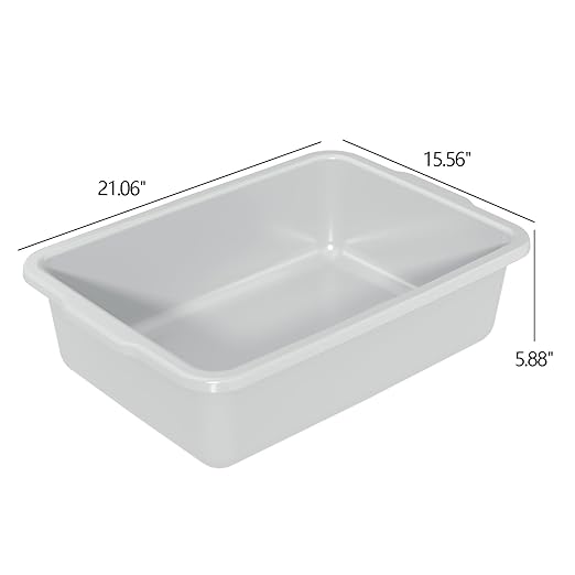 Sandmovie 25 L Commercial Bus Box Plastic Utility Restaurant Bus Tub 4 Packs