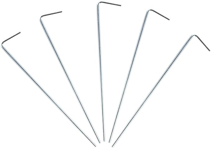 Angoily 40pcs Heavy Duty 7-Shaped Tent Stakes Metal Camping Tent Pegs 3.5mm Diameter Ground Anchors for Outdoor Hiking and Garden Shelter