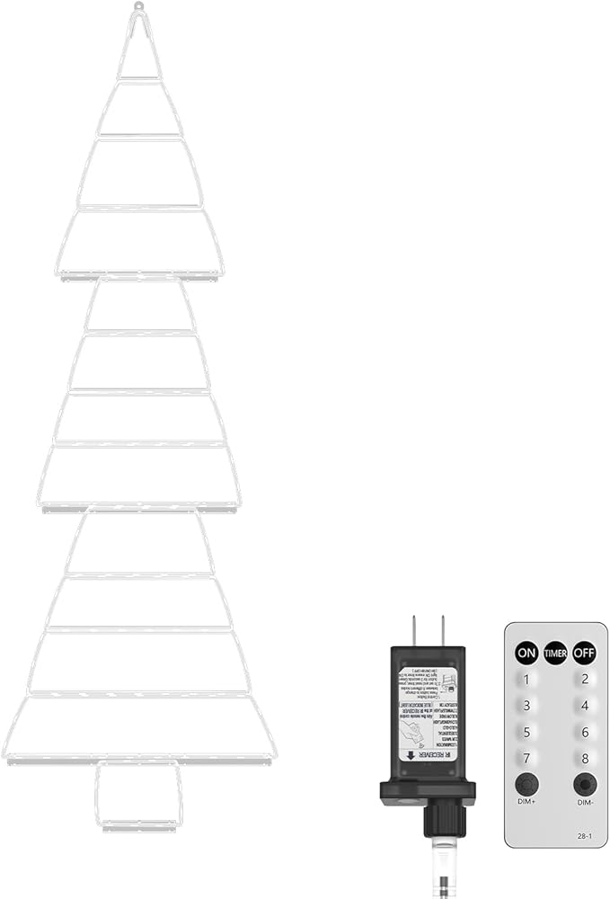 4.6FT LED Christmas Tree Ladder Lights with Remote Plug-in Christmas Window Lights IP65 Waterproof Timer 8 Lighting Modes Window Hanging Light for Indoor Outdoor Wall Door Garden