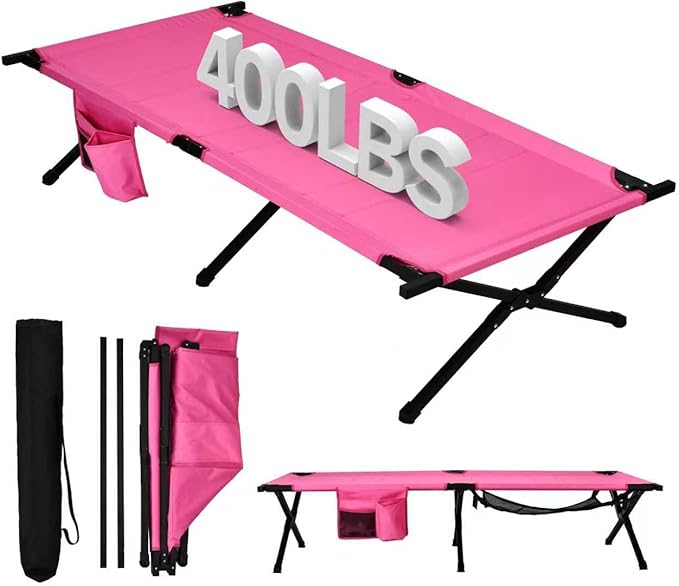 Portable Camping Cot for Adults 300lbs Heavy Duty Folding Bed with 60s Quick Setup Compact &amp Lightweight for Outdoor Guest Office Nap Hospital Stay