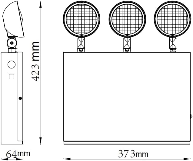 New York City Approved Emergency Light Emergency Lights with Battery Backup White Steel Housing AC 120/277V Three Heads