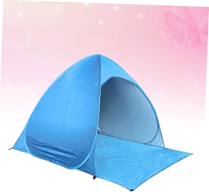 YARNOW 1Pc Automatic Beach Tent Portable Sunshade Canopy Easy Setup for Fishing Camping and Outdoor Activities Lightweight Blue Beach Tent