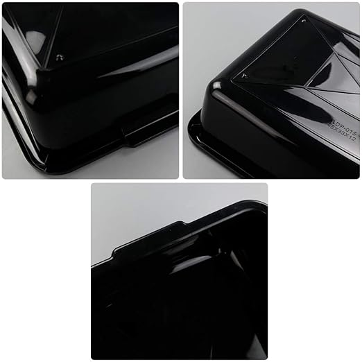 13 L Plastic Commercial Bus Tubs 4 Pack Rectangular Washing Up Bowl Black