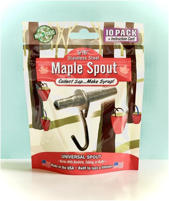 5/16 UNIVERSAL Stainless Steel Maple Spouts with Hooks – Premium Tapping Spiles for Collecting Sap &amp Making Maple Syrup (10)