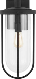 Capital Lighting 934212BK Corbin Clear Glass Outdoor Wall Sconce 1-Light 100 Watt 19 H x 8 W Black