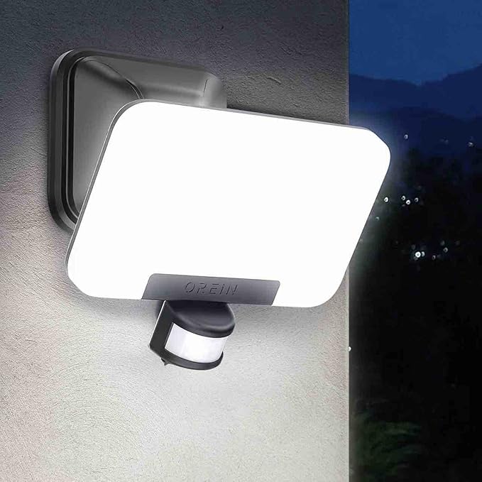 OREiN 3CCT Flood Lights Outdoor 3500LM 35W Motion Sensor Outdoor Lights 6000K/4000K/2700K LED Security Lights Dusk to Dawn IP65 Waterproof Motion Sensor Flood Lights for Garage Yard 1 Pack