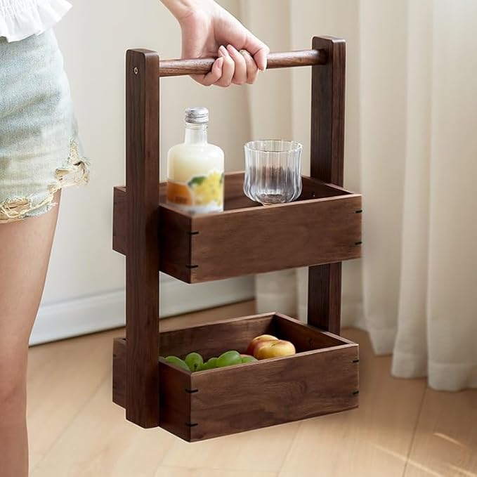 JITUIHOM Kitchen Rack Shelves Bathroom Kitchen Storage Racks Desktop Snacks Fruit and Vegetable Baskets(Medium)