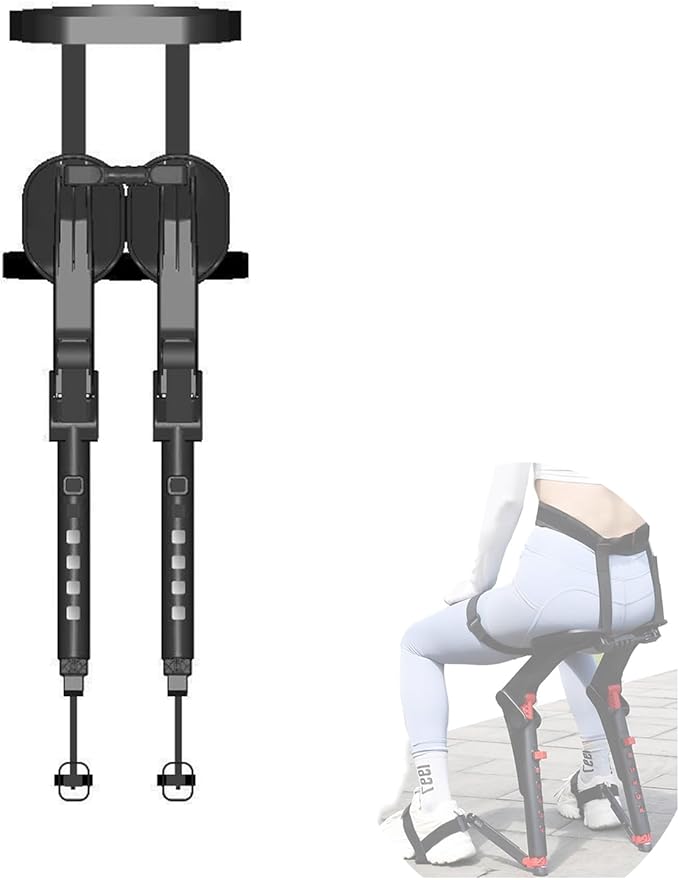 Adjustable Chairless Wearable Invisible ChairInvisible Chair Wearable Exoskeleton Human Wearable SeatAnywhere Camping Folding Stool 5 Gear Adjustable Heights