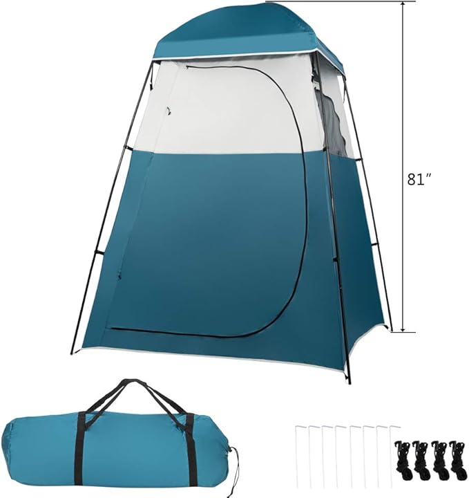 VINGLI 6.7FT Shower Tent Changing Room Tent for Portable Toilet with Mesh Floor and Carrying Bag Lightweight &amp Sturdy Perfecr for Camping Boat Dressing Outdoor or Indoor