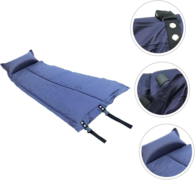 Inflatable Camping Pad Portable Wear Resistant Sleeping Mat with Design and Pillow Outdoor Sleeping Pad for Hiking Picnic and Camping Use