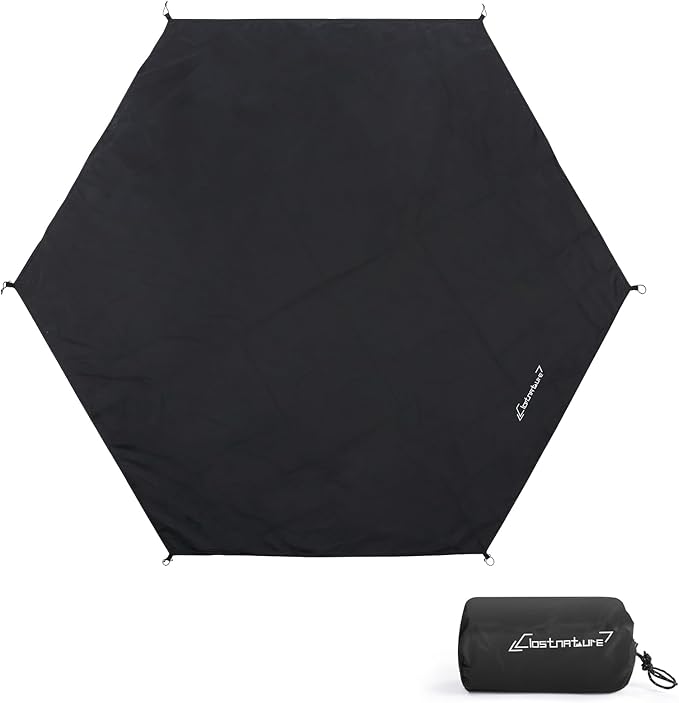Clostnature Tent Footprint for Camping - Waterproof 10/12Ft Camping Tarp Heavy Duty Hexagonal Ground Sheet Lightweight Tent Mat for Gazebo Bubble Tent Outdoor Floor Mat for Hiking Backpacking