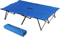 2 Person Folding Camping Cot - 50 Extra Wide Elevated Outdoor Portable Sleeping Cot with Carry Bag for Camping Beach Hiking