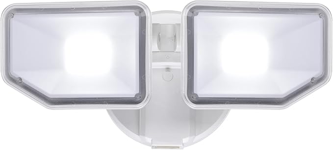 30W Flood Lights Outdoor 2700LM Super Bright LED Security Light 2 Adjustable Heads ETL Water Resistant 5000K Wall/Eave Mount Exterior LED Outdoor Light for Garage Yard Porch (White)