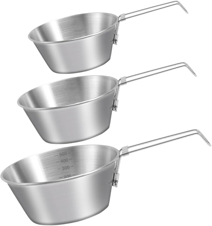GANAZONO 9pcs Stainless Steel Mixing Bowls Collapsible Camping Bowl Portable Handle Dishwasher Safe