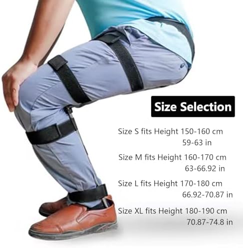Lightweight Exoskeleton Seat - Foldable Chairless Stool for Fishing Carpentry Photography Cooking - Supports 220 lbs Weight Capacity (XL) - Portable &amp Versatile