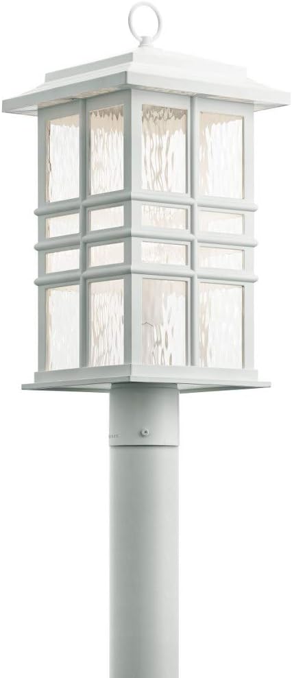 Kichler 49832WH Craftsman/Mission One Light Outdoor Post Mount from Beacon Square Collection in White Finish