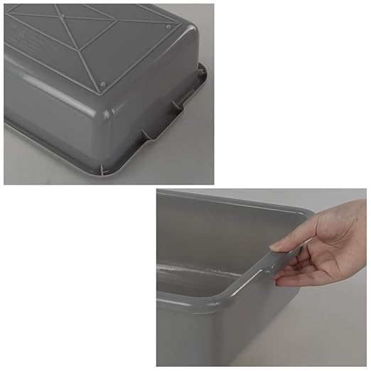4-Pack 8 Liters Dish Wash Basin Commercial Dish Pans Bus Tubs Grey