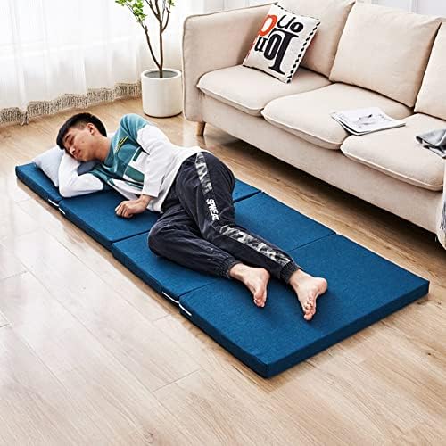 Folding Camping Cot for Adults Heavy Duty Outdoor Bed with Carry Bag Layer Travel Camp Cots Portable Cot Extra WideThick Four-Folding MattressGuest Mattress with Removable CoverSoft Singl