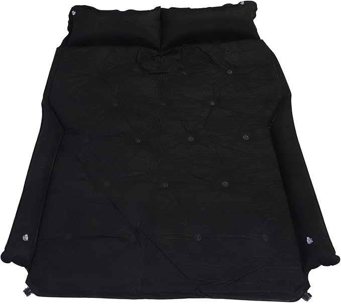 SUV Air Mattress 5cm Thickness Soft Suede Inflatable Car Bed with Side Guard for Mid Large SUV Minivan Truck (Black)