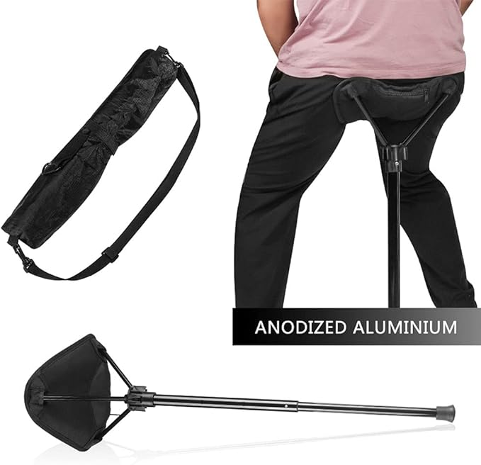 Adjustable Telescopic Folding Stool Portable Single Leg Tall Chair for Outdoor Camping Walking