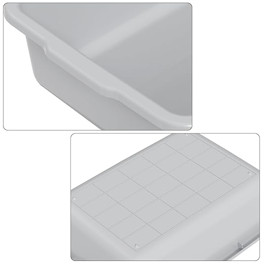 Set of 4 35 L Large Commercial Bus Tubs Restaurant Plastic Bus Box Gray