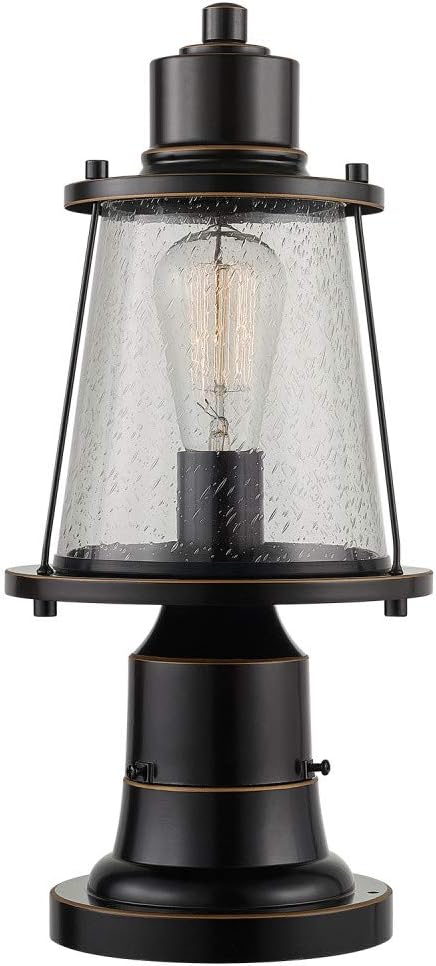 GLOBE Electric 44363 Bowery 1 Outdoor Lamp Post Light Fixture with Base Adaptor Bulb Not Included