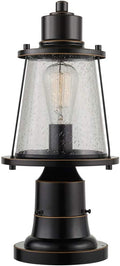 GLOBE Electric 44363 Bowery 1 Outdoor Lamp Post Light Fixture with Base Adaptor Bulb Not Included