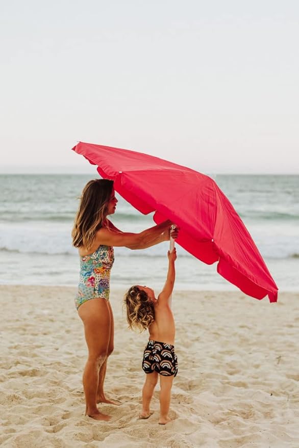 PICNIC TIME NCAA USC Trojans Outdoor Canopy Sunshade Beach Umbrella 5.5' - Small Patio Umbrella - Beach Chair Umbrella