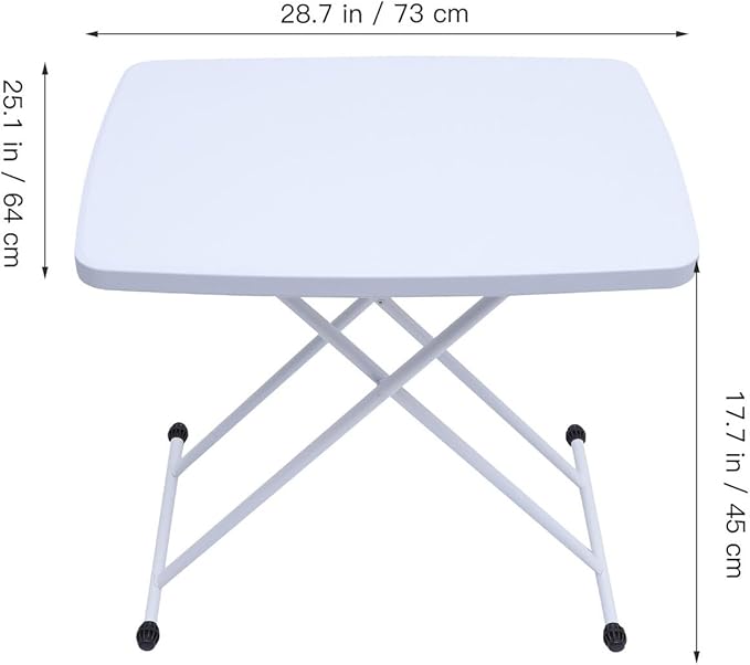 Portable Folding Table for Camping and Outdoor Dining Plastic Lightweight Picnic Desk with Cross-Leg Design Compact Portable Folding Dining Table for Backyard and Travel