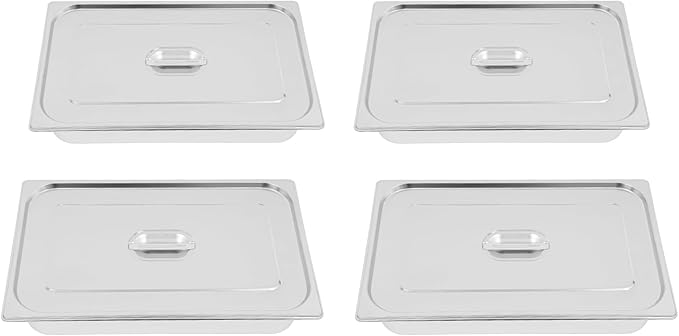 Food Pan with Lid 4-Pack Stainless Steel Steam Table Pans 4 Inch Deep 0.8mm Thick Anti-Jam Commercial Food Pan with Lids for Buffet Catering Restaurant Hotel Party &amp Home Kitchen Storage