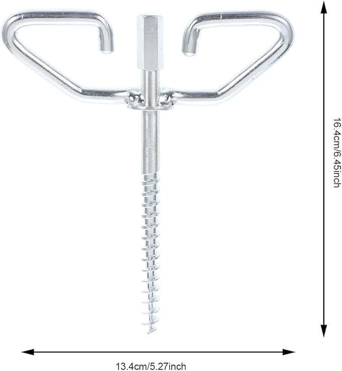 ABOOFAN White Electric Ice Anchors with Drill Adapter for Ice Tent Shelter Steel Tent Stakes for Winter Fishing